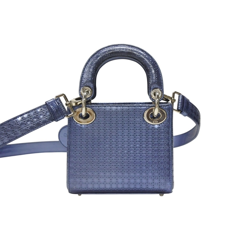 CHRISTIAN DIOR Lady Cannage metallic blue - Picture 3 of 10